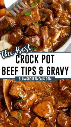 the best crock pot beef tips and gravy