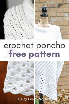 crochet poncho shawl pattern with text overlay that says, ` free pattern '