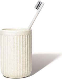 Beige Ceramic Toothbrush Holder for Bathroom Countertop, Speckled Product Details Brand: ABBI NIMO Material: Ceramic Color: Speckled Beige Product Dimensions: 2.8"L x 2.8"W x 4.1"H Mounting Type: Freestanding Finish Type: Ceramic Special Feature: Durable Package Information: Cup Number of Items: 1 Model Name: 22007 Manufacturer: ABBI NIMO Item Weight: 4.6 ounces Item model number: 22007 ❤ GREAT DECOR PIECE: Well designed in randomly speckled rippled cylinder shape, this toothbrush holder is simple and elegent, great decor piece for your bathroom countertop. It goes perfectly with the speckled rippled soap dispenser. ❤ PRACTICAL USAGE: It could work well as a toothbrush holder and tumbler, what' s more, it also works well as a desktop organizer for pens or make-up brushes. It helps to keep Pottery Toothbrush Holder, Ceramic Toothbrush Holder, Pen Organizer, Organizer Bathroom, Beige Ceramic, Foam Soap Dispenser, Toothbrush Holders, Ceramic Tumbler, Pen Organization