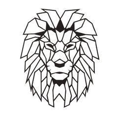 a lion's head made out of geometric shapes