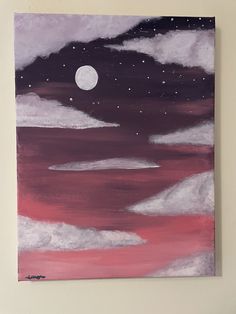 an acrylic painting of the night sky