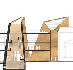 an architectural drawing of the exterior of a building