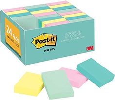 3m post - it super sticky notes, assorted colors and size, pack of 5