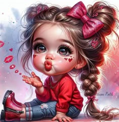 Big Eyes Paintings, Best Flower Wallpaper, Big Eyes Art, Baby Painting, Quirky Art, Cartoon World, Digital Portrait Art, Animation Art Character Design, Cute Cartoon Pictures