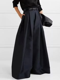 Elegant Sleeveless Solid Color Split-Side Shawl Collar Maxi Dresses Color Wide Leg Pants, Maxi Rok, Mini Robes, Pantalon Large, 가을 패션, Wide Legs, Fashion Pants, Leg Pants