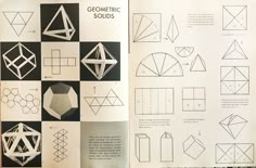 an open book with diagrams and instructions on how to make origami geometrics