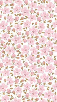 pink and gold flowers on white background