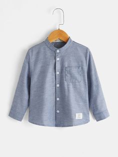 Dusty Blue Casual Collar Long Sleeve Polyester Letter Shirt Embellished Non-Stretch  Toddler Boys Clothing Mock Neck Top Outfit, Neck Top Outfit, Toddler Boy Shirts, Toddler Boy Outfit, Letter Shirt, Mock Neck Shirt, Top Outfit, Mock Neck Top