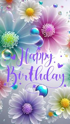 Happy Birthday Linda Image, Happy Birthday To A Special Lady, Happy Birthday Wishes Gifs, Female Birthday Wishes, Happy Birthday Purple Flowers, Birthday Wishes Female, Happy Birthday Kathy, Happy Birthday Women