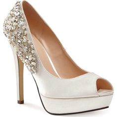 Say I Do in style with the Pink Paradox London Indulgence Platform Peep Toe Pump. Styled with gorgeous jeweled detail, this stiletto pump is simply perfect to wear when you walk down the aisle. Features and Benefits Intricate jeweled detail Stiletto heel Size: 7.  Color: Off-White.  Gender: unisex.  Age Group: adult. Handfasting Wedding, Ivory Heels, Ivory Pumps, Special Occasion Shoes, Slip On Espadrilles, Casual Dress Shoes, Leather Espadrilles, Open Toe Shoes, Ladies Of London