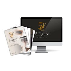 the five figure logo is displayed on a computer screen and next to it's papers