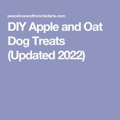 the text diy apple and oat dog treats updated 2020