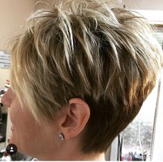 Stacked Pixie Haircut Over 50, Stacked Pixie Haircut, Pixie Haircut Over 50, Cute Short Hair Ideas, Haircut Over 50, Asymmetric Pixie, Stacked Pixie, Asymmetrical Haircuts, Short Haircut For Women