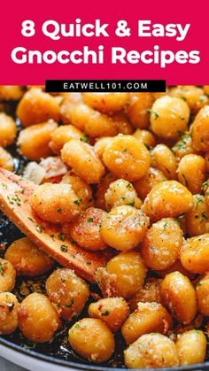 a pan filled with cooked chicklings and garnished with parsley