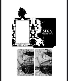 an advertisement for suga cosmetics with the image of a woman's face in black and white