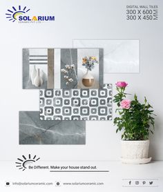 an advertisement for the solarium show featuring vases and flowers