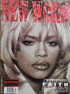 a magazine cover with a blonde woman's face