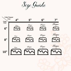 the size guide for cake decorating