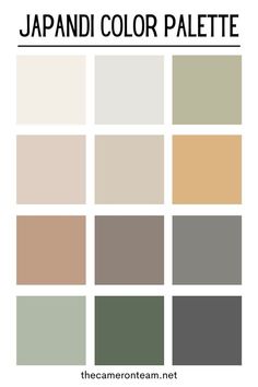 the different shades of paint that are used in japanese color palettes, including green and beige