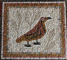 the bird is made out of small tiles