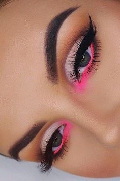 Halloweenský Makeup, Neon Makeup, Cute Eye Makeup, Rave Makeup, Valentines Makeup