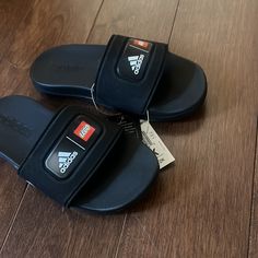 Size 12 Brand New Currently Fir Sale On Goat For $100 Adidas Black Sporty Slides, Sporty Black Adidas Slides, Adidas Black Slip-on Slides, Adidas Non-slip Black Slides, Adidas Non-slip Slides With Round Toe, Adidas Non-slip Slides For Streetwear, Adidas Black Non-slip Slides, Shower Sandals, Adidas Slides