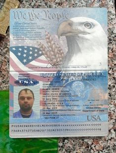 two american id cards with an eagle on them