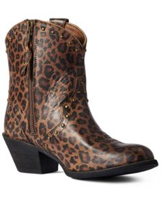 Leopard Print Fashion, Womens Cowgirl Boots, Wood Bridge, Cowgirl Boots, Full Grain Leather, Fashion Prints, Leopard Print, Shoe Boots, Zipper