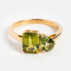 Solid Gold Toi et Moi Birthstone Ring | Local Eclectic Toi Et Moi Amethyst, Toi Et Moi Engagement Rings Emerald, Toi Et Moi Ring Emerald And Sapphire, Toi Et Moi Ring Rose Gold, Toi Et Moi Ring Napoleon, Double Stone Ring, Green Topaz, Local Eclectic, Gemstone Earrings Gold