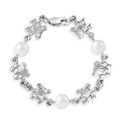 PRICES MAY VARY. DETAILS: A lovely design of teddy bears and white simulated pearls bracelet for your little girl. Made in 925 sterling silver, a precious metal that is suitable for girls with sensitive skin. This beautiful bracelet secures with a lobster claw clasps is a perfect jewelry for everyday wear or for or any special occasion. Its small size and delicate design will be attractive for everyone's eyes. She will know how much she is loved every time she wears it. A complimentary gift box Teen Rings, Teen Necklaces, Teen Earrings, Toddler Bracelet, Teen Jewelry, Baby Pearls, Baby Earrings, Baby Bracelet, Women's Jewelry Sets