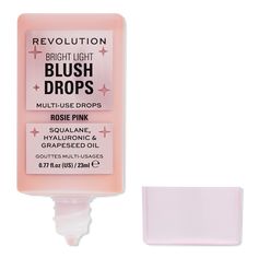 Rosie Pink Bright Light Blush Drops - Revolution Beauty | Ulta Beauty Revolution Bright Light, Girly Skincare, Blush Drops, Makeup Finds, Loreal Makeup, Makeup Wishlist, Liquid Blush, Beauty Supplies, 19th Birthday