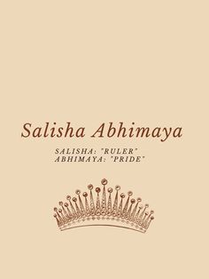 the front cover of salishaa abhirmaya's album, which features an image of a crown