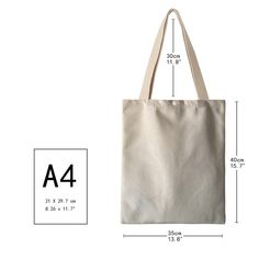 a4 canvas tote bag size guide