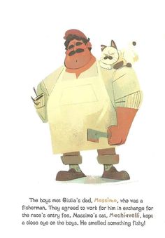 an image of a cartoon character with a cat on his shoulder and the caption says,