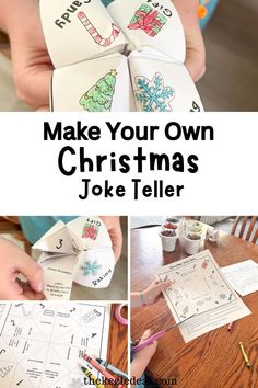 make your own christmas joke teller for kids to play with and practice their spelling skills