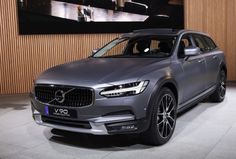 the volvo v90 cross country is on display