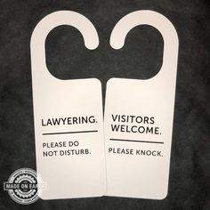 two white door hangers that say please don't disturb, even if you're not dying