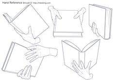 hands holding books and pointing them at each other with the title, hand reference manual