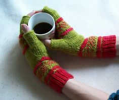 Nice unisex pattern - Treads, a tipless gloves pattern by Victoria Anne Baker. malabrigo Worsted, Vermillion and Lettuce colors. Mushroom Fingerless Gloves, Strawberry Socks Knitting, 80s Fingerless Gloves, Striped Hand Warmers, Red Fingerless Gloves, Knitted Gloves Mittens, Fingerless Gloves Knitted Pattern, Gloves Pattern, Fingerless Mitts