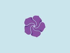 a purple flower on a blue background