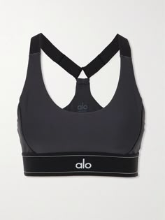 Alo Yoga's sports bra is made from the label's Airlift fabric, which offers a compression fit for maximum support and comfortable four-way stretch. It's designed with adjustable racerback straps and traced with tonal piping. Wear yours with the coordinating leggings to the gym. Fitness Wear Outfits, Eyewear Shop, Gym Essentials, Yoga Sports Bra, Swag Outfits For Girls, Raffia Bag, Suit Up, Contrast Piping, Boot Pumps