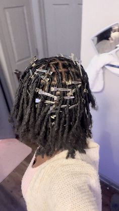 Different Sized Locs, Loctician Aesthetic, Dreads Hairstyles For Women Black, Temporary Locs Extensions, Instant Locs Black Women, Locs Aesthetic, Medium Locs, Loc Extensions Human Hair