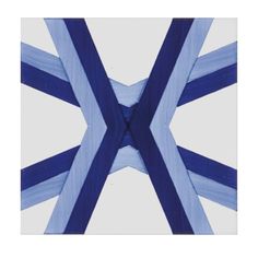 blue and white stripes are arranged in the shape of an x on a white background