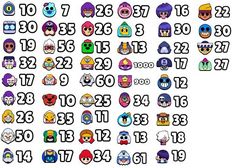 an image of many different emotes and numbers