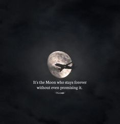 an airplane flying over the moon with a quote on it that says, let's the