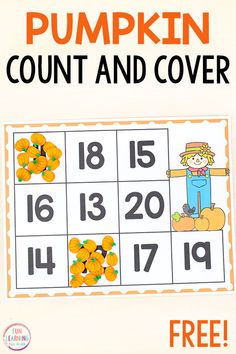 a printable pumpkin count and cover game