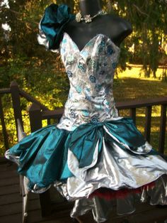 sold Turquoise And Gold Dress, Eighties Prom Dress, 80’s Prom Dress, 1984 Prom Dresses, 1980s Prom Dress Punk, 90s Wear, 1980s Prom, 80’s Prom Dress Nordstrom