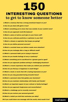 Here is an ultimate list of deep and fun questions to get to know someone. This list is perfect if you've been looking for deep questions to ask friends, get to know each other questions, random questions to ask a guy, and simple questions to know someone better. I've included over 100 questions to ask someone. Enjoy! Random Questions To Ask, Questions To Ask A Guy