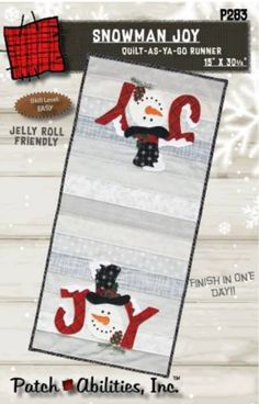 the snowman joy quilt pattern is available for purchase