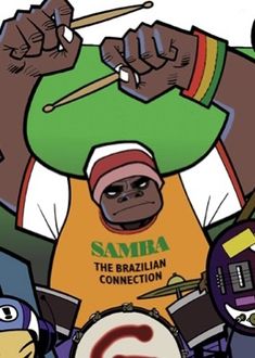 an image of a man holding drums in front of his head and the words samuel the brazilian connection on it